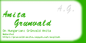 anita grunvald business card