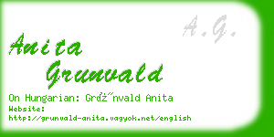 anita grunvald business card